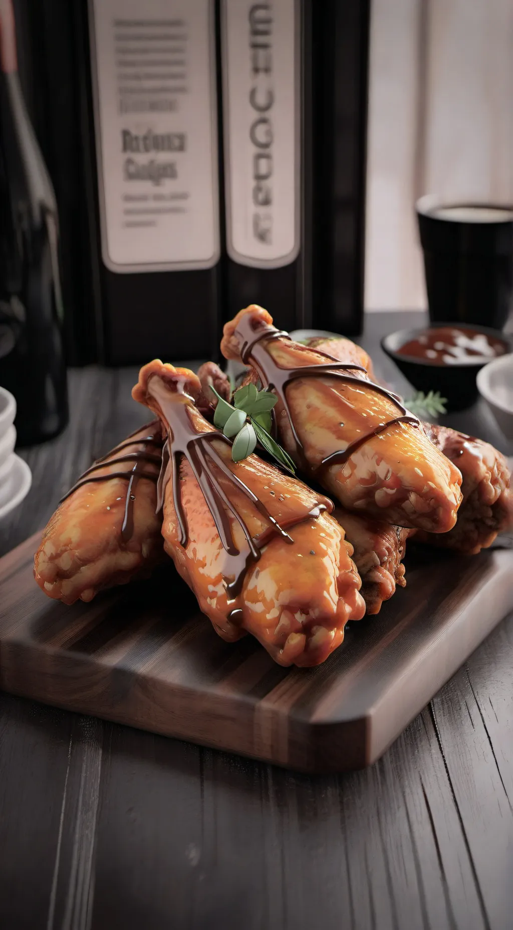 ai character: chicken wings  background