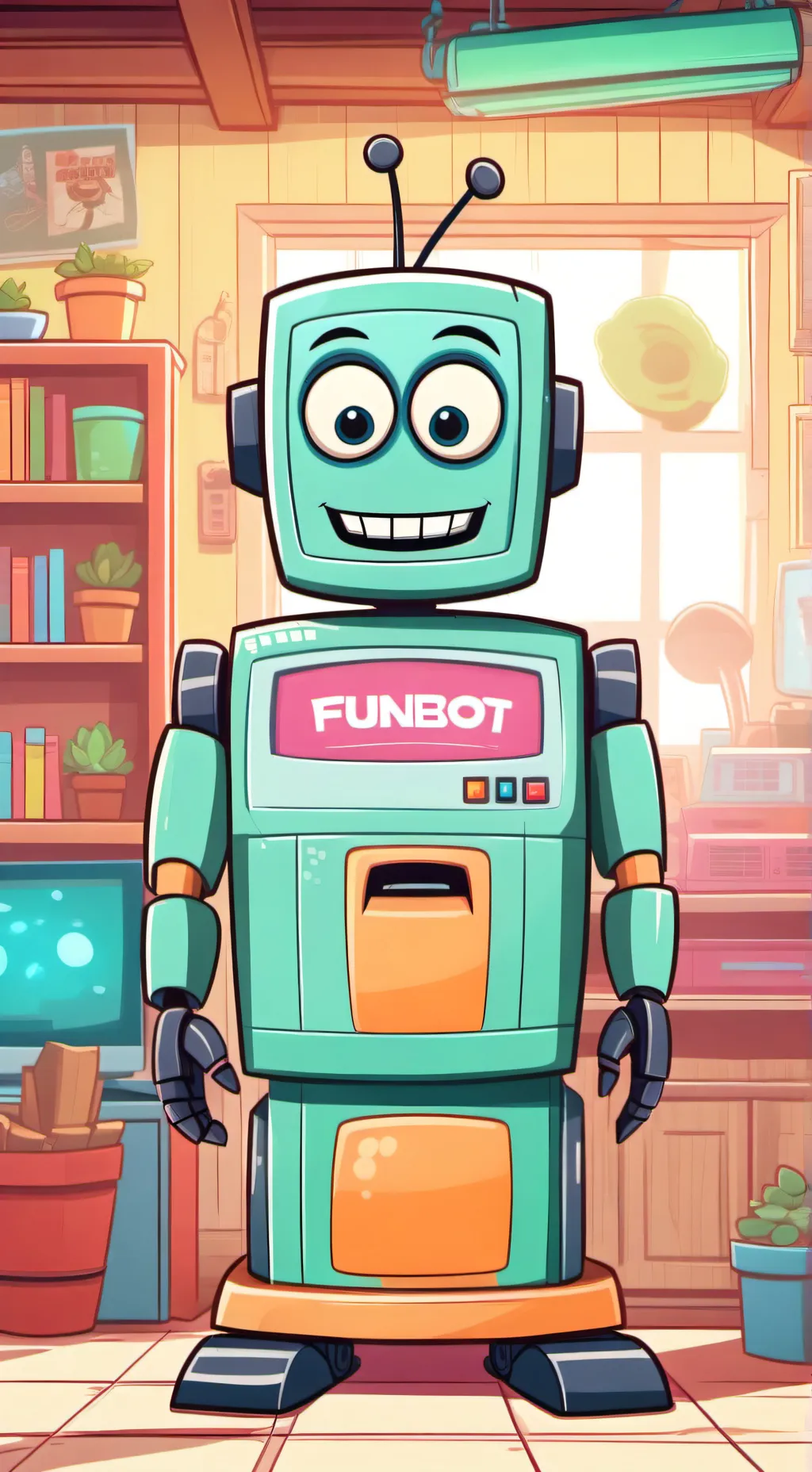 ai character: Funbot,funcomputer background