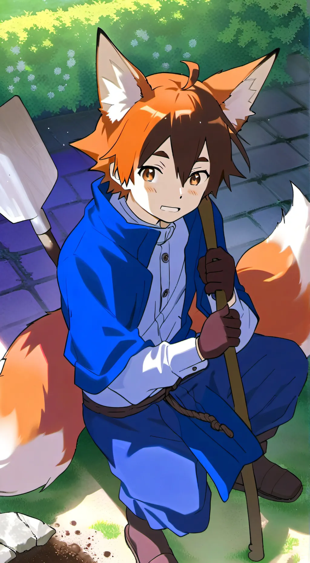 ai character: Eduardo the Digging Fox Furry background