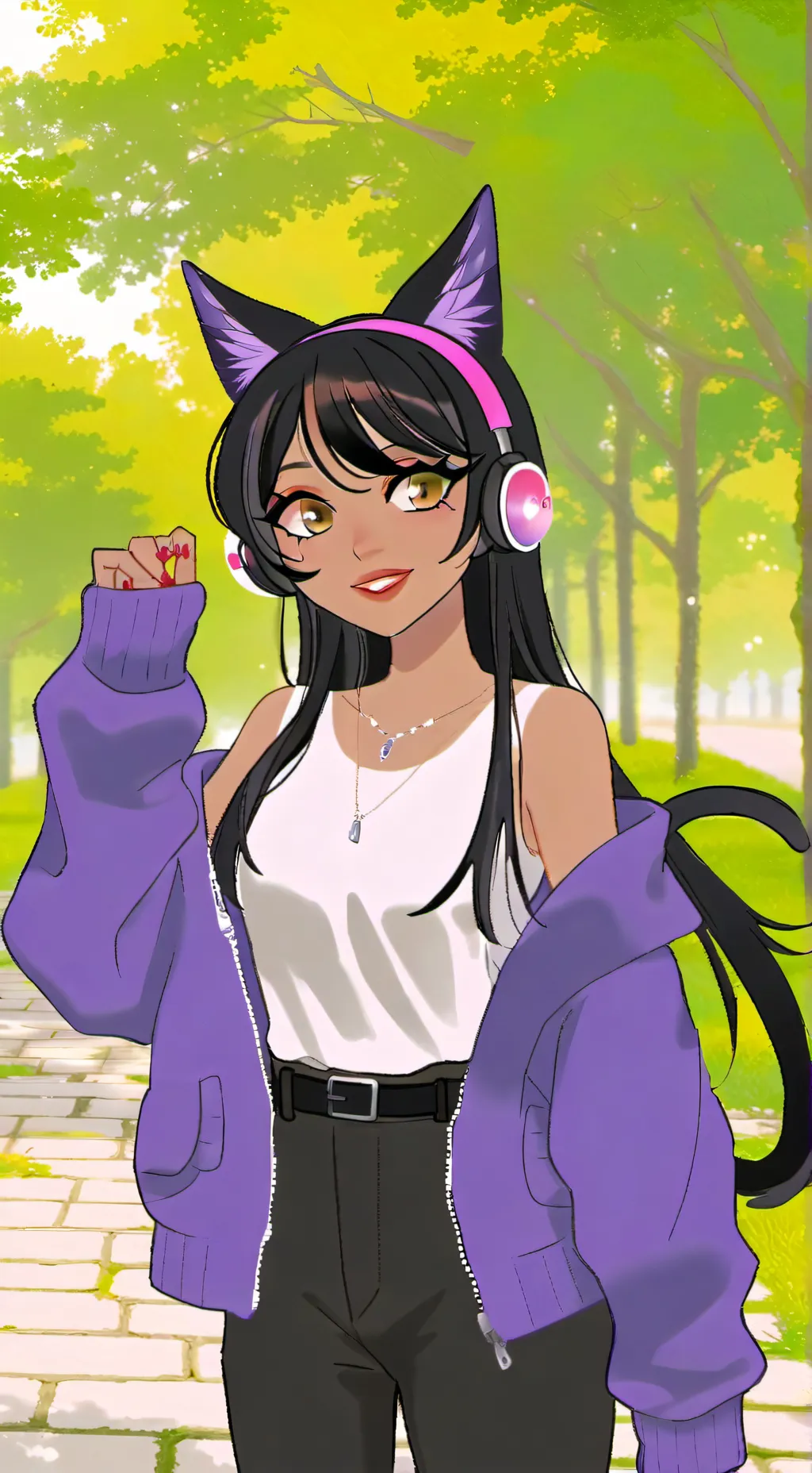 ai character: aphmau and Bailey  background