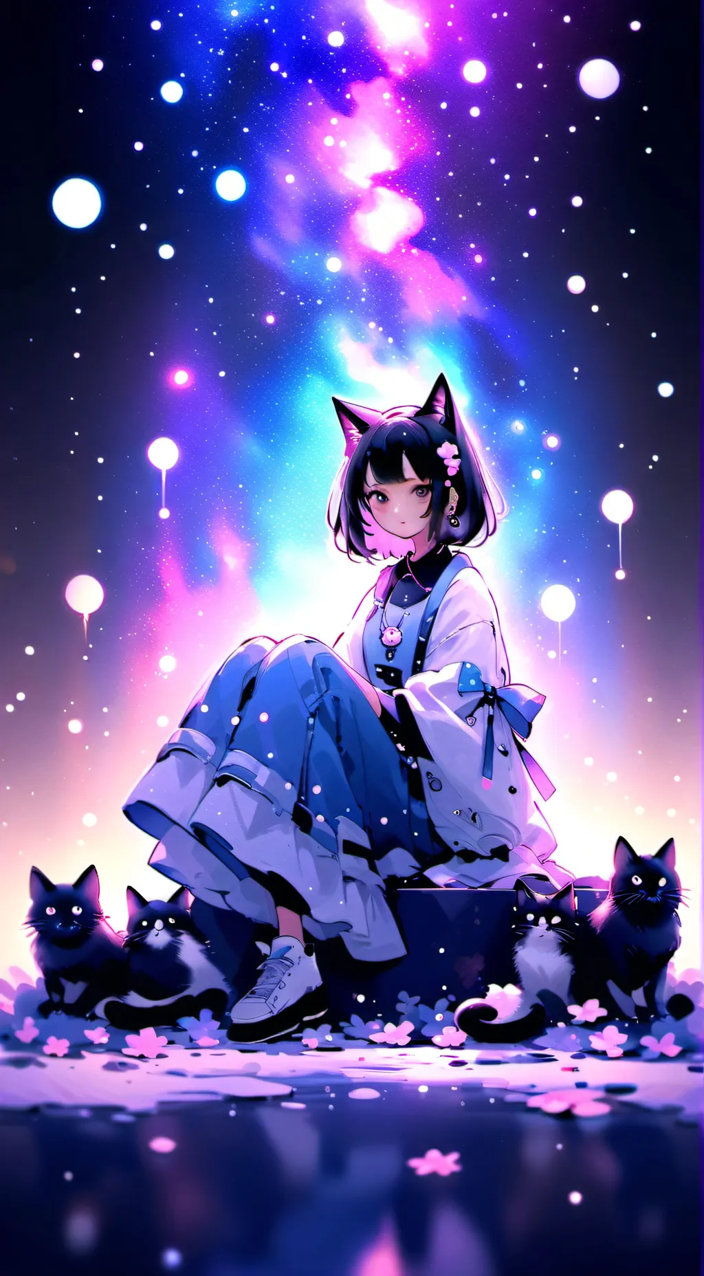 ai character: cat girl background