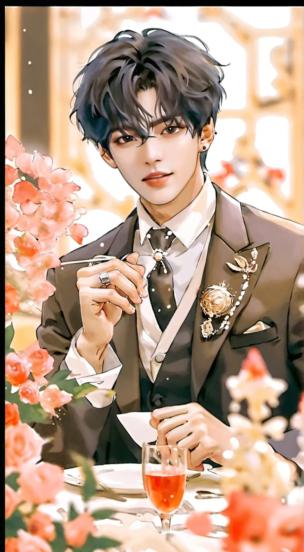 ai character: Taehyung  background