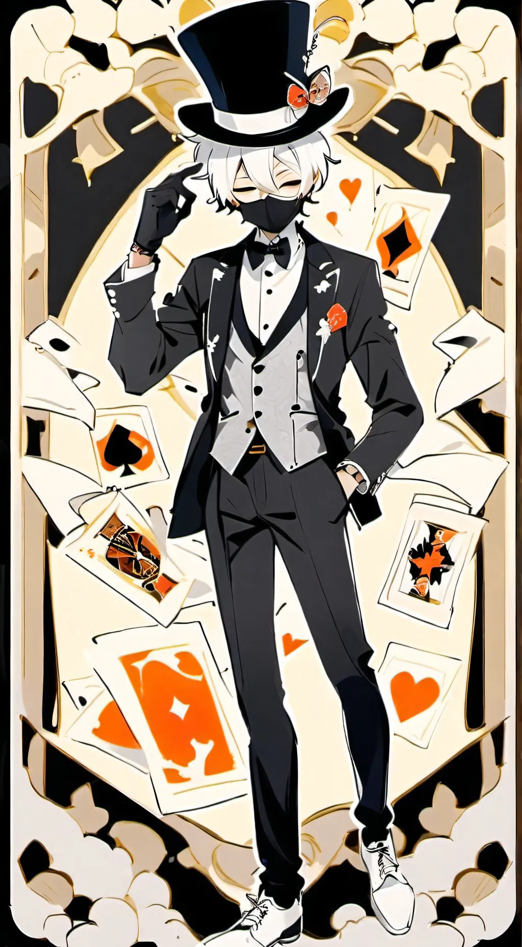 ai character: Black and pinki background