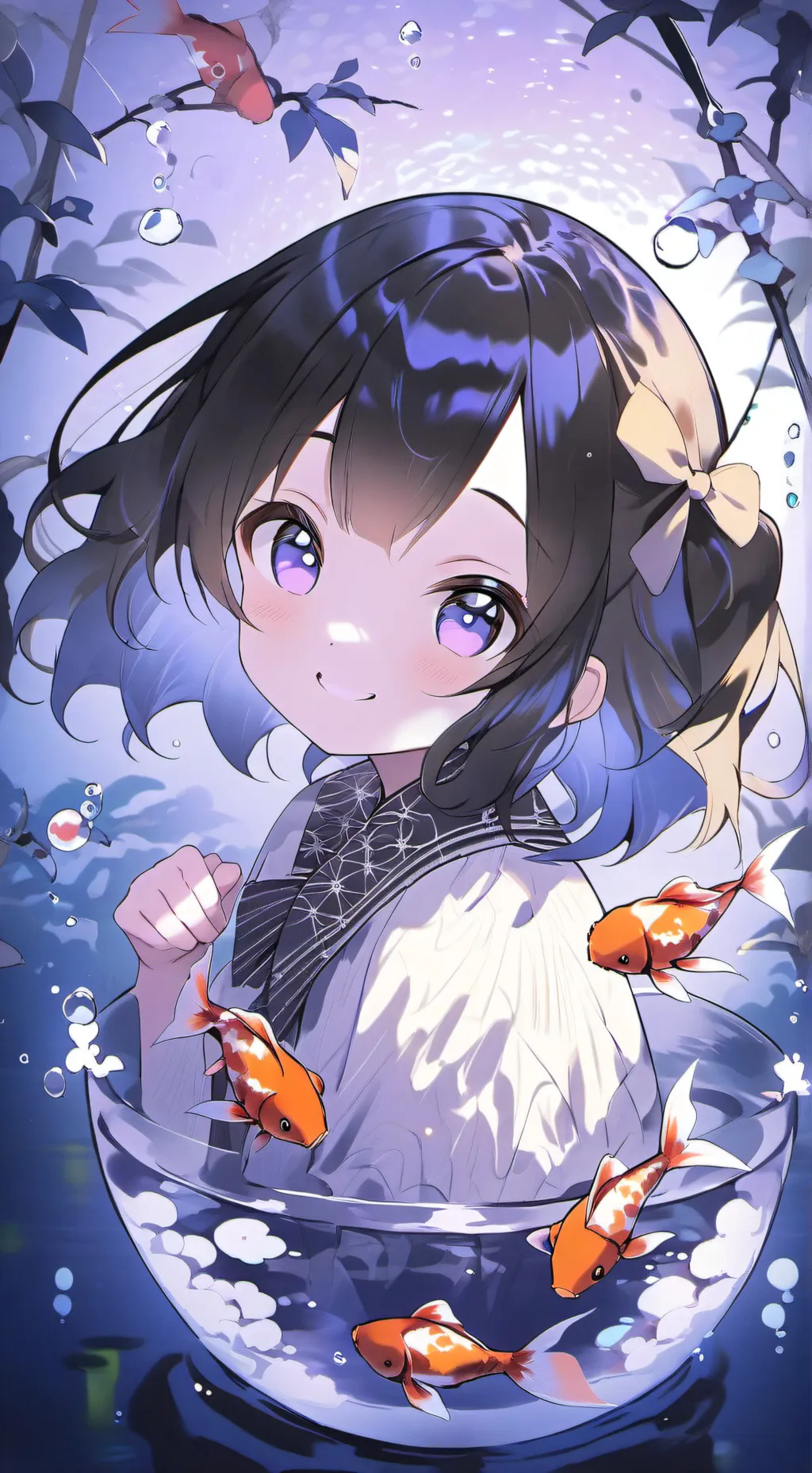 ai character: Goldie the Fish Whisperer background