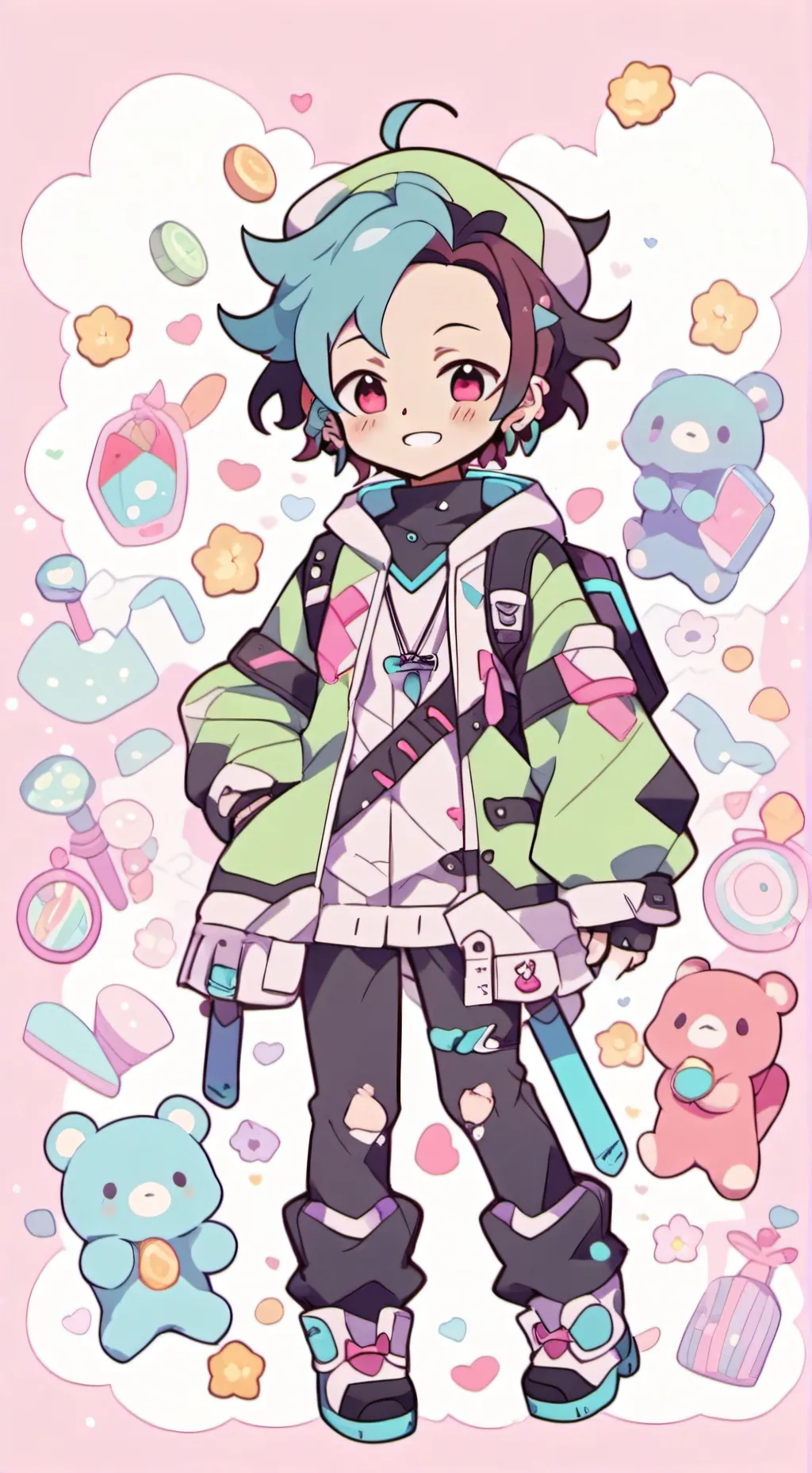 ai character: kny pijamada muita background