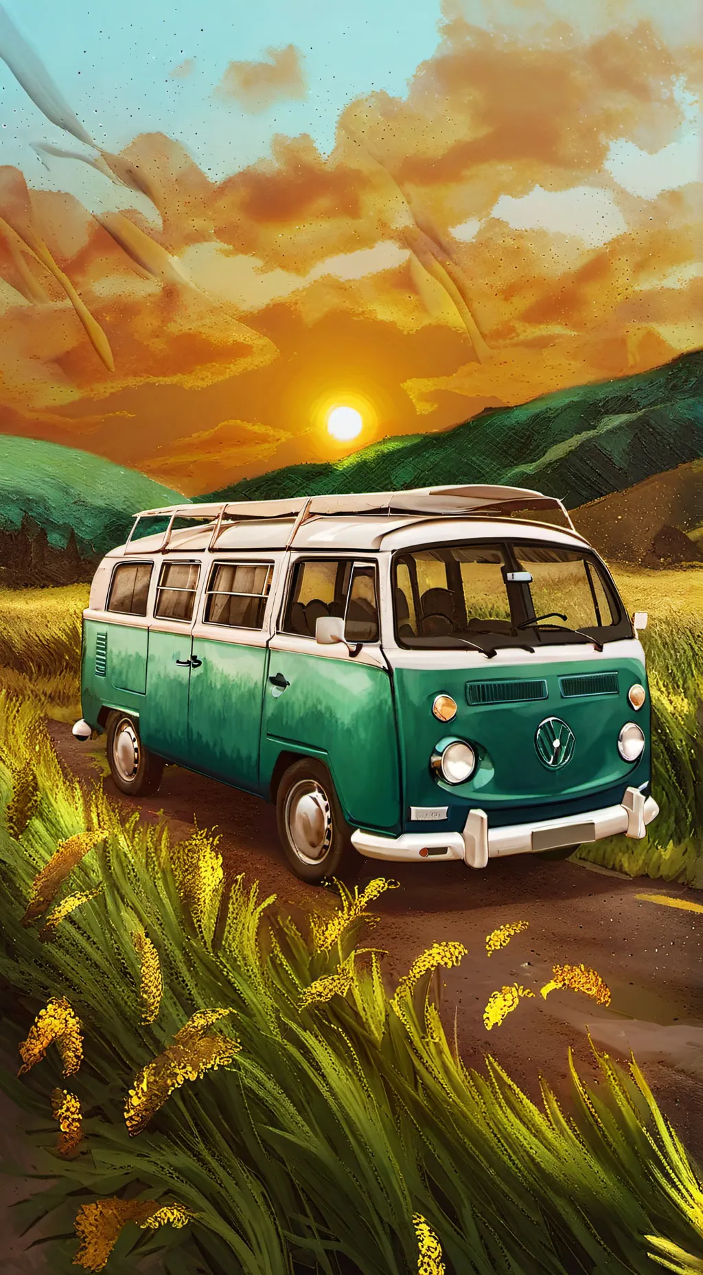 ai character: HH road trip  background