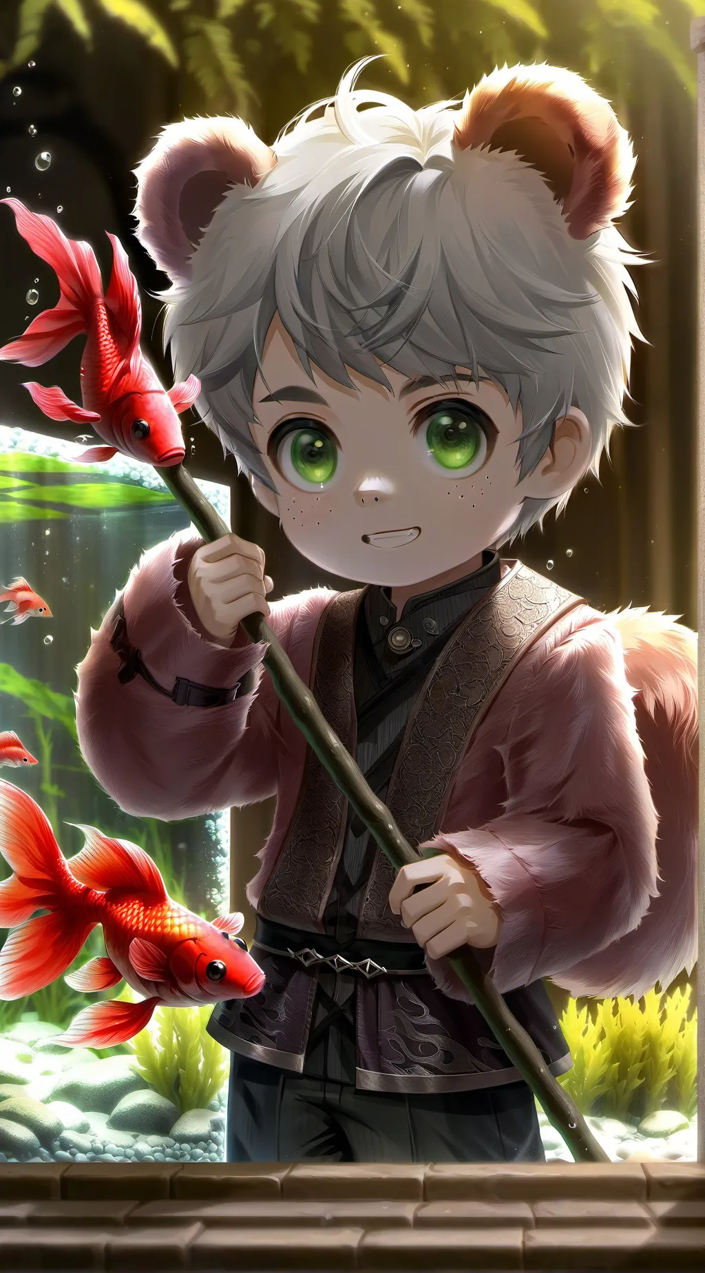 ai character: Bunky the Bear Furry background