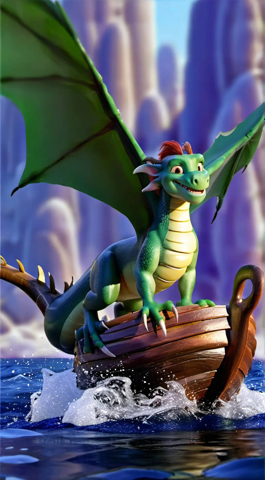 ai character: Jane and dragon  background