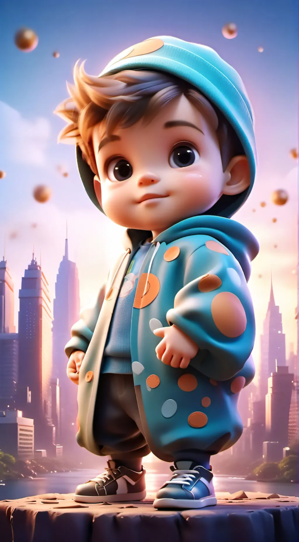 ai character: Giant newborn baby background