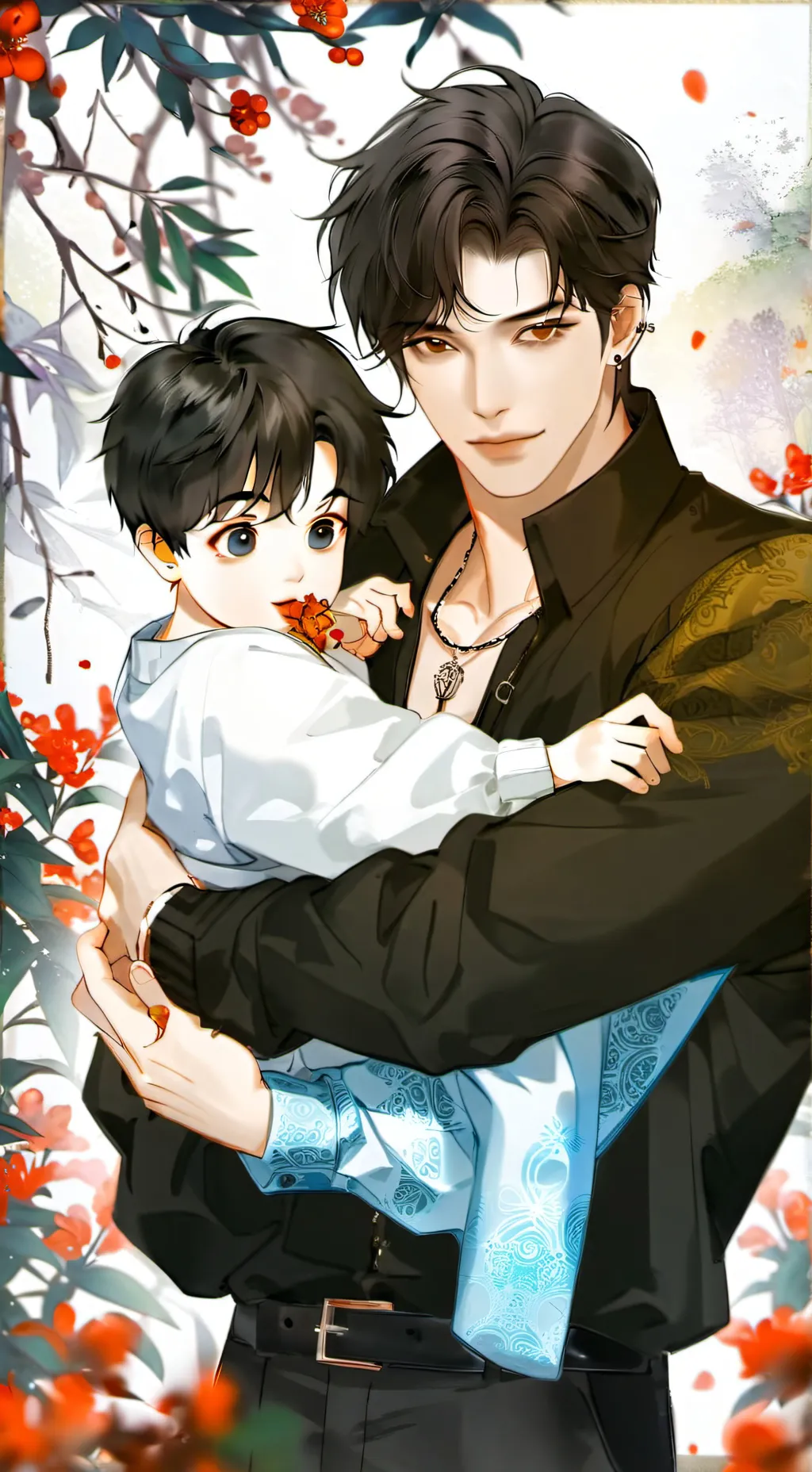 ai character: Drake and his son background