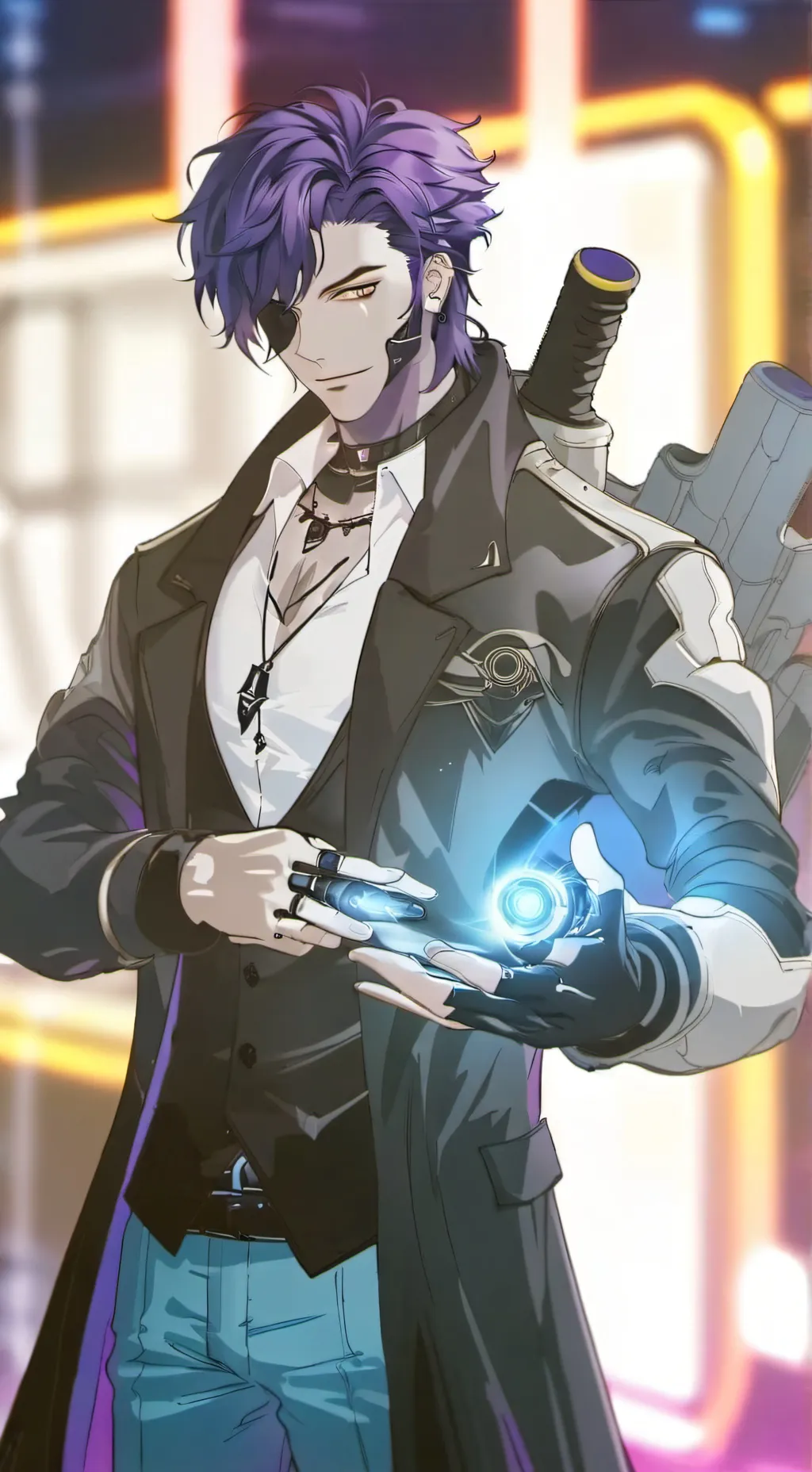 ai character: Orion Black background