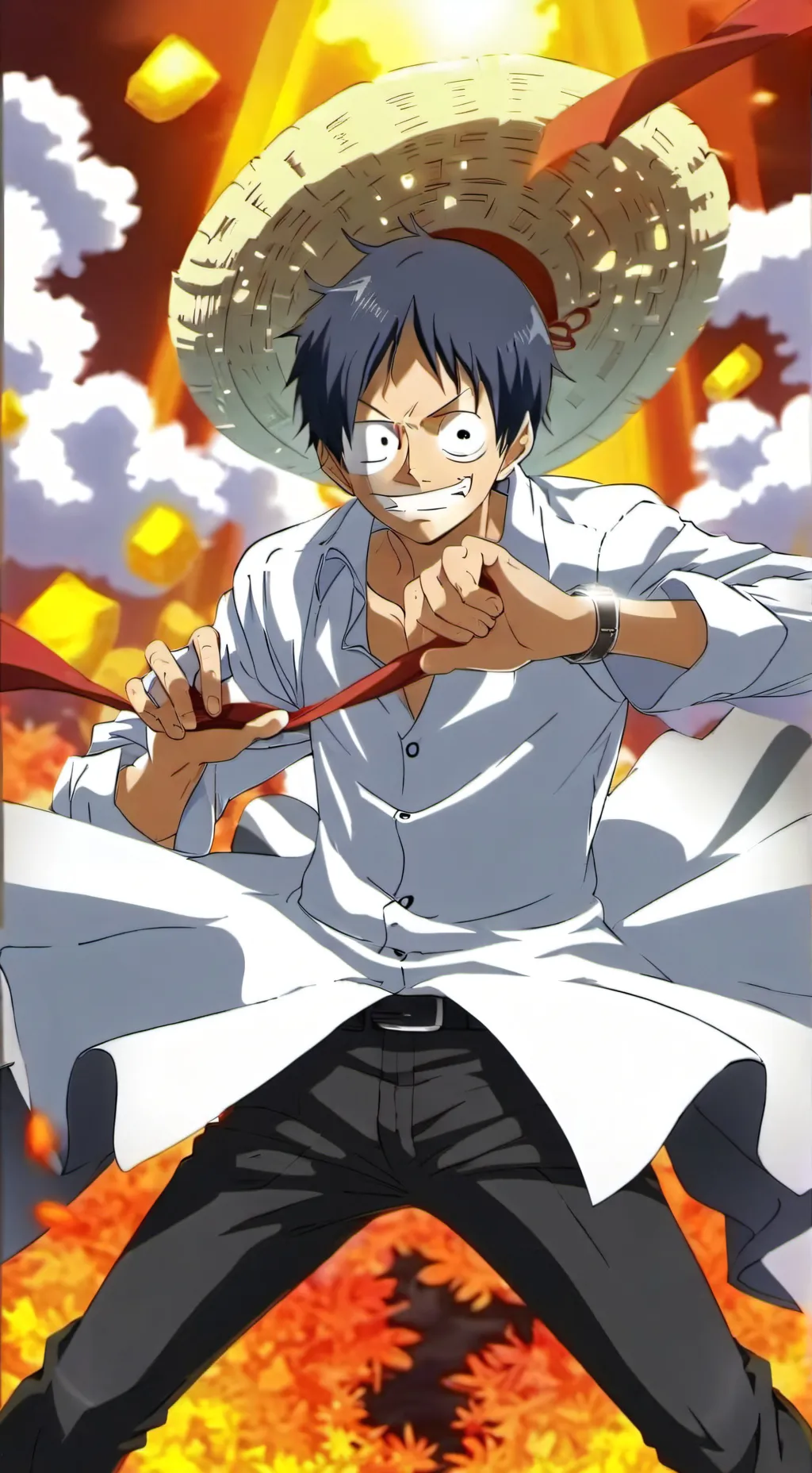 ai character: luffy  background