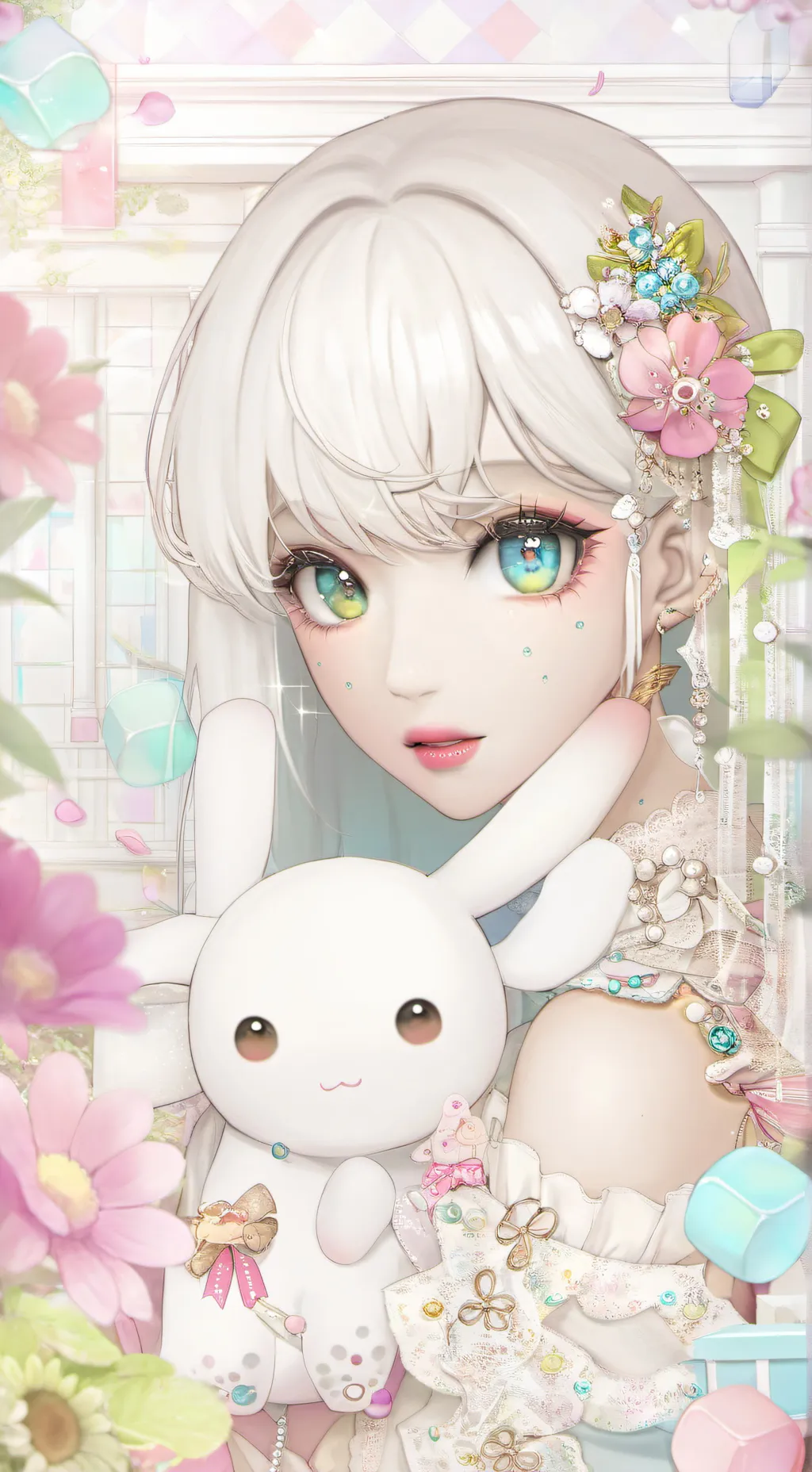 ai character: Lilac background