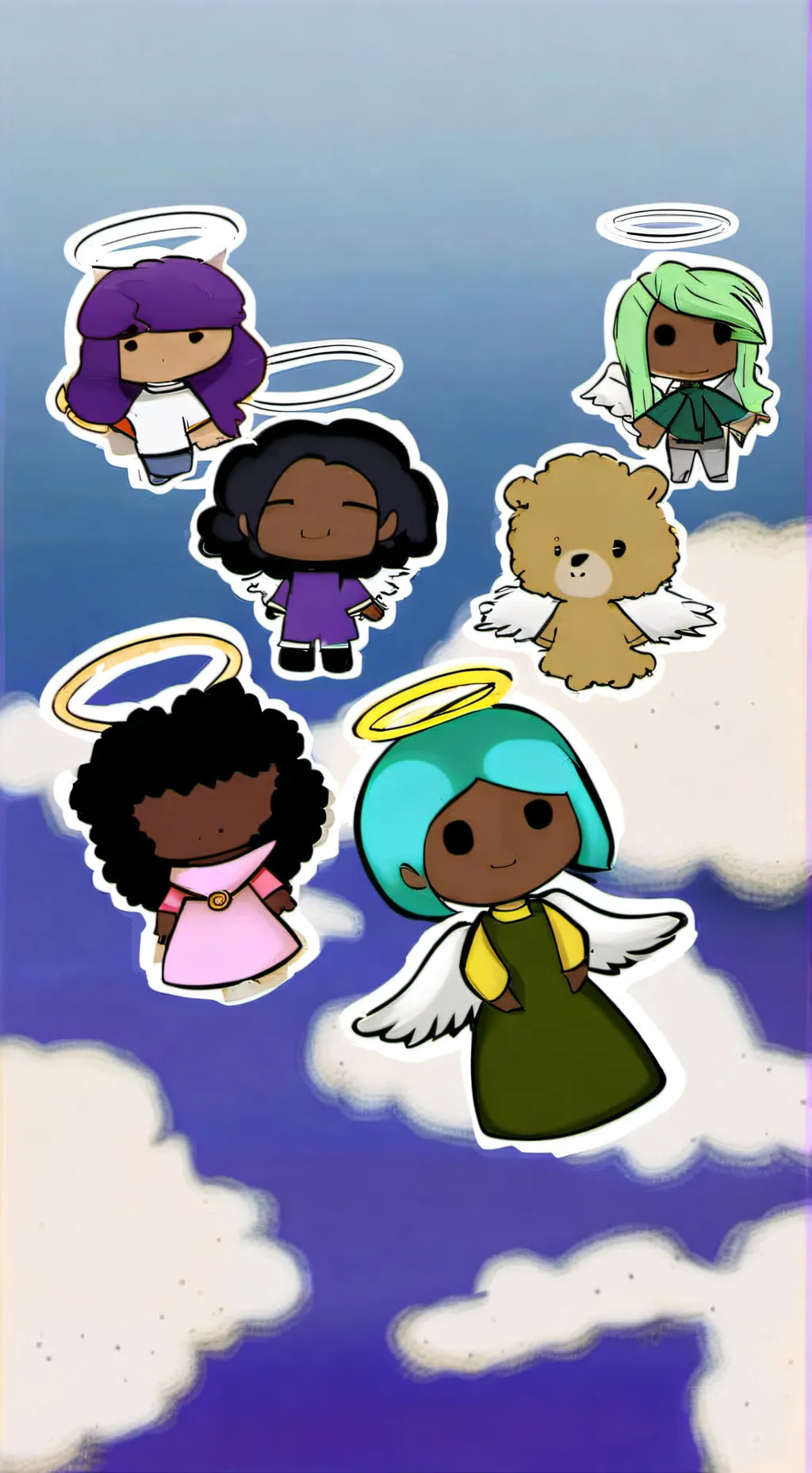 ai character: Twin angels heat background