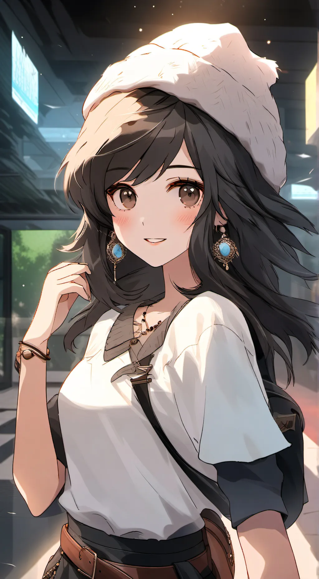 ai character: Bus girl background