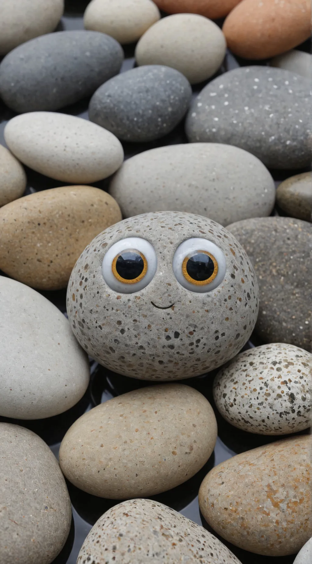 ai character: pebble background