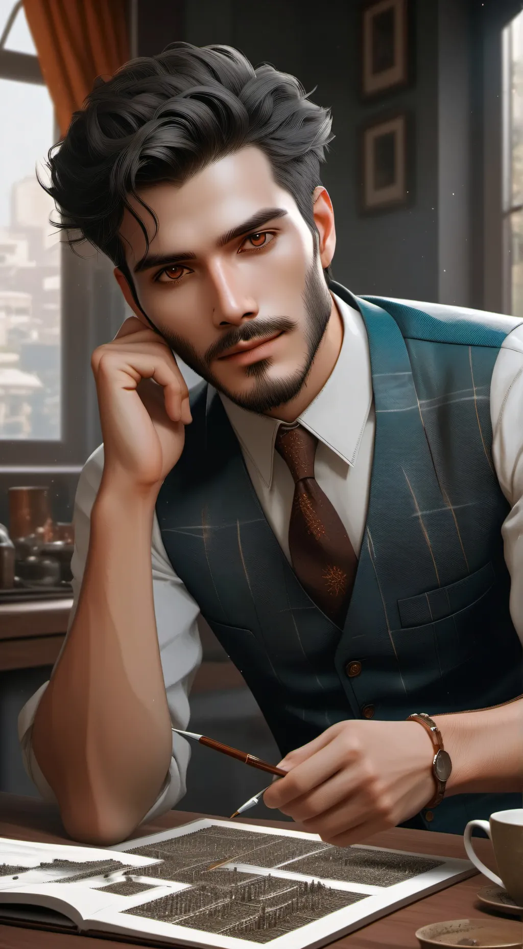 ai character: Mark background