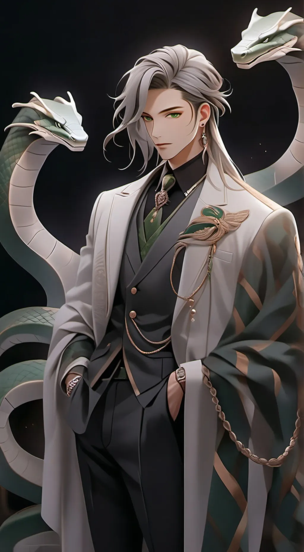 ai character: jake💚💚 background