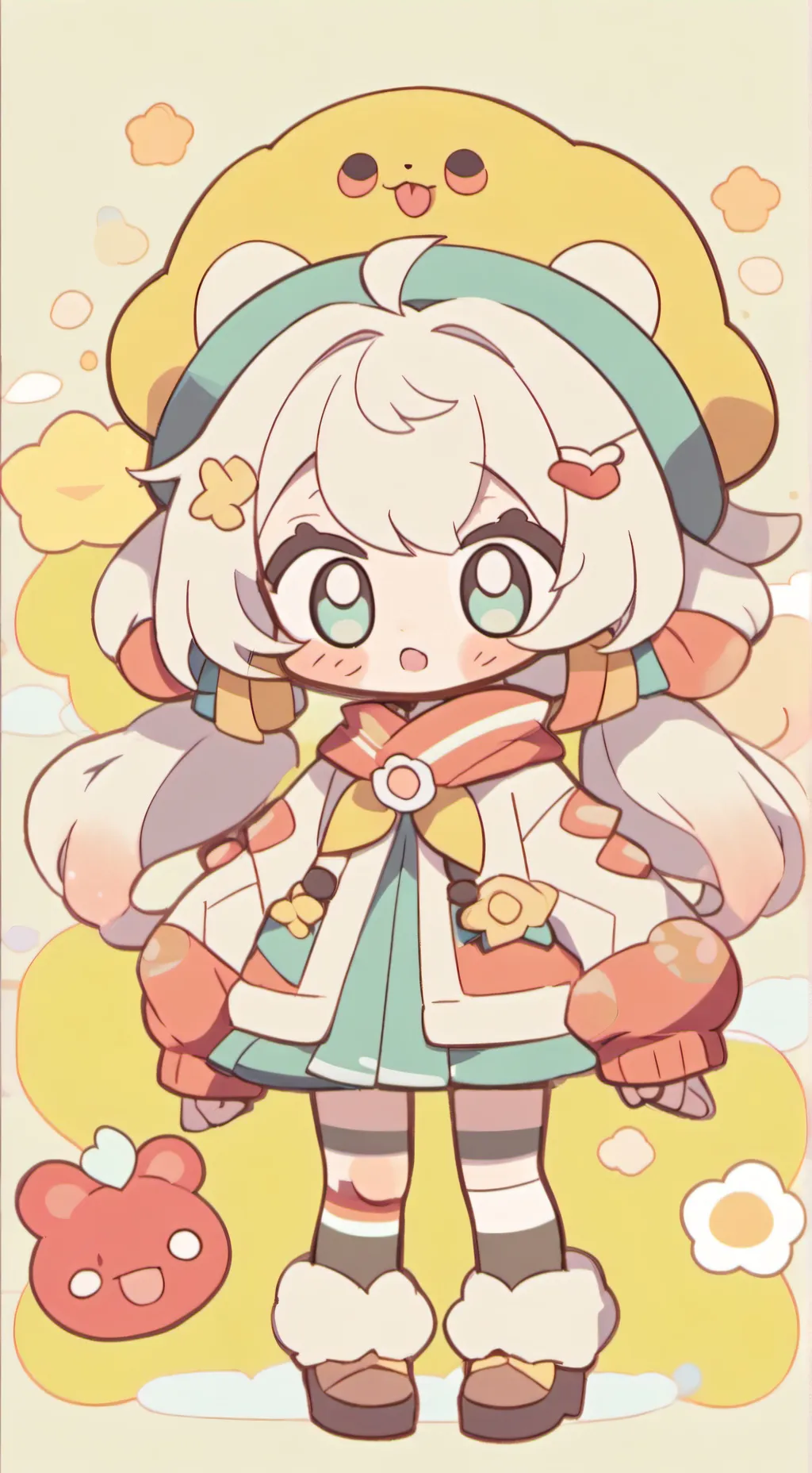 ai character: cute Wenda  background