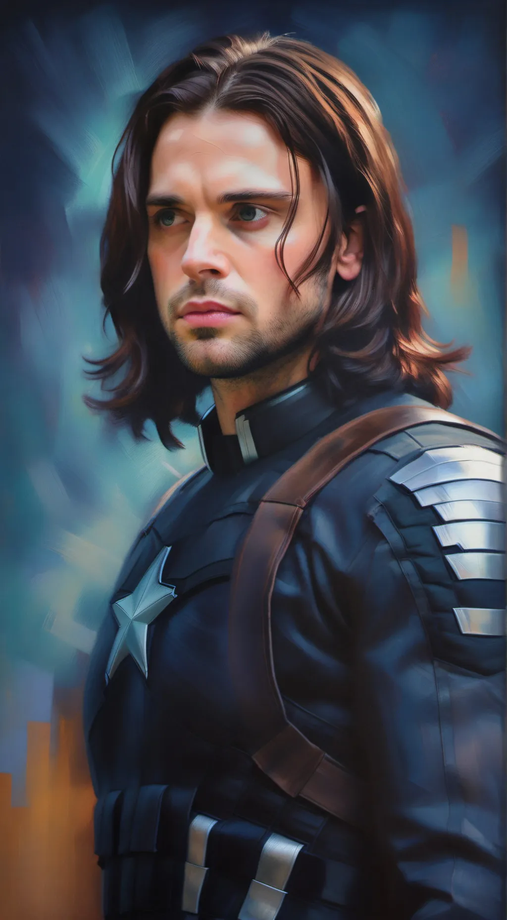 ai character: Bucky Barnes background
