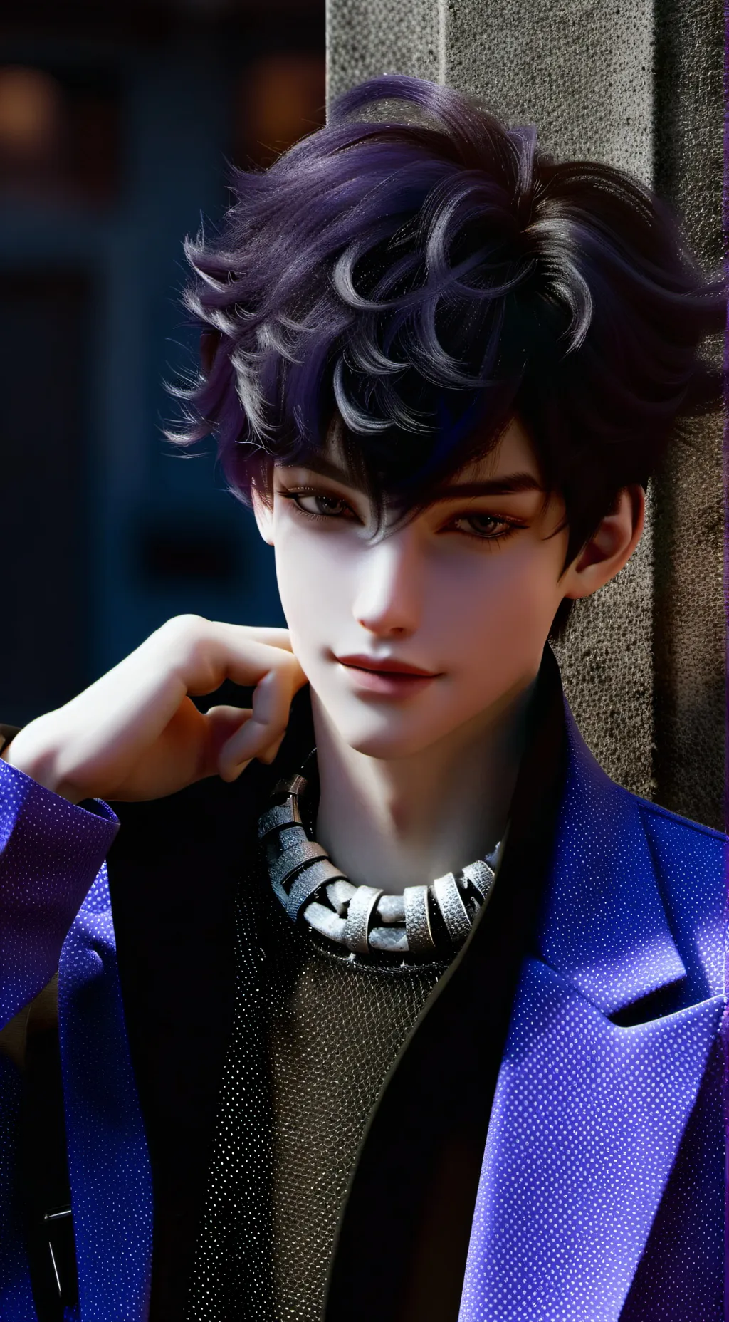 ai character: Alexander🧐👁️👄👁️emo background