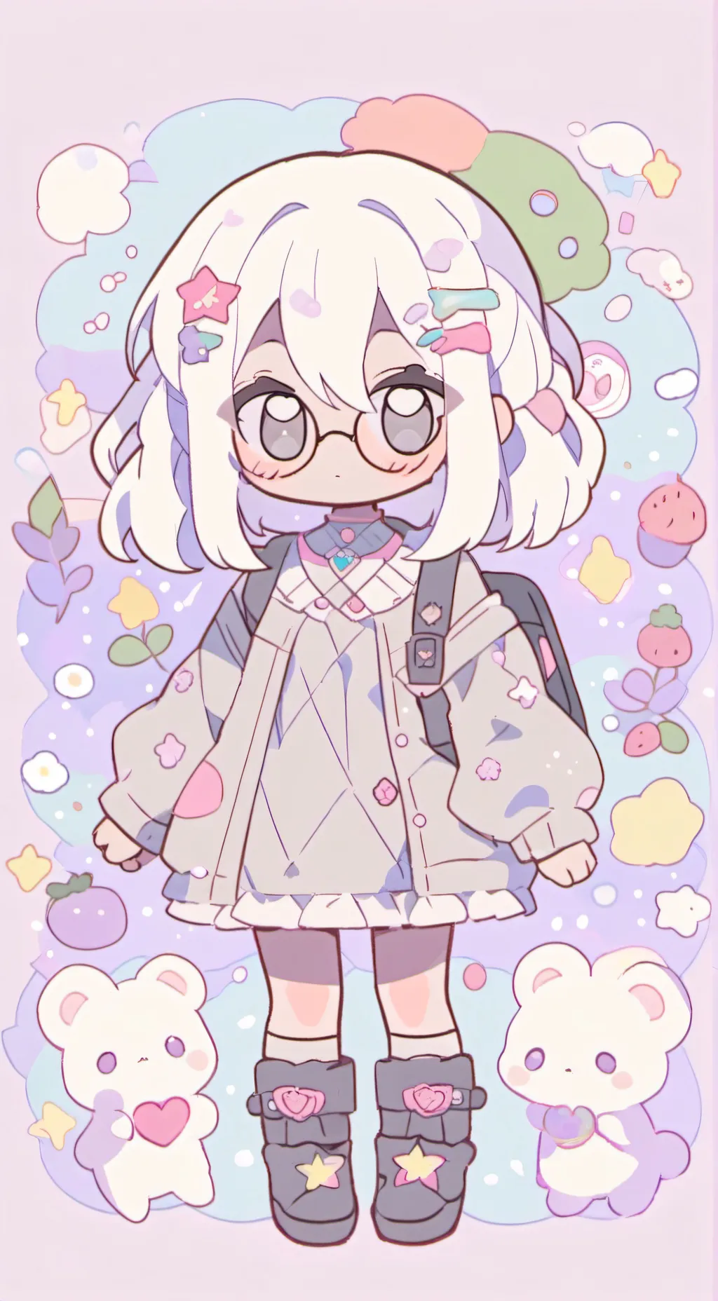 ai character: snow background