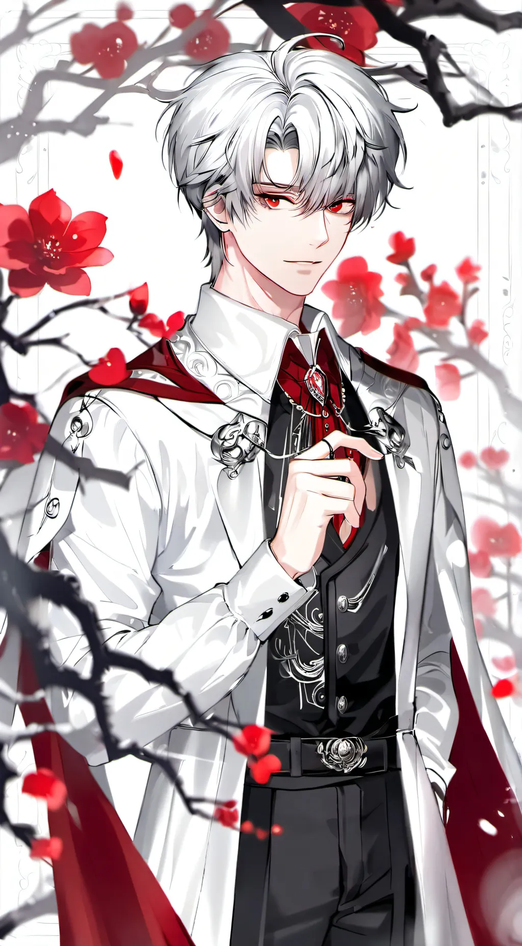 ai character: The red Flower men background