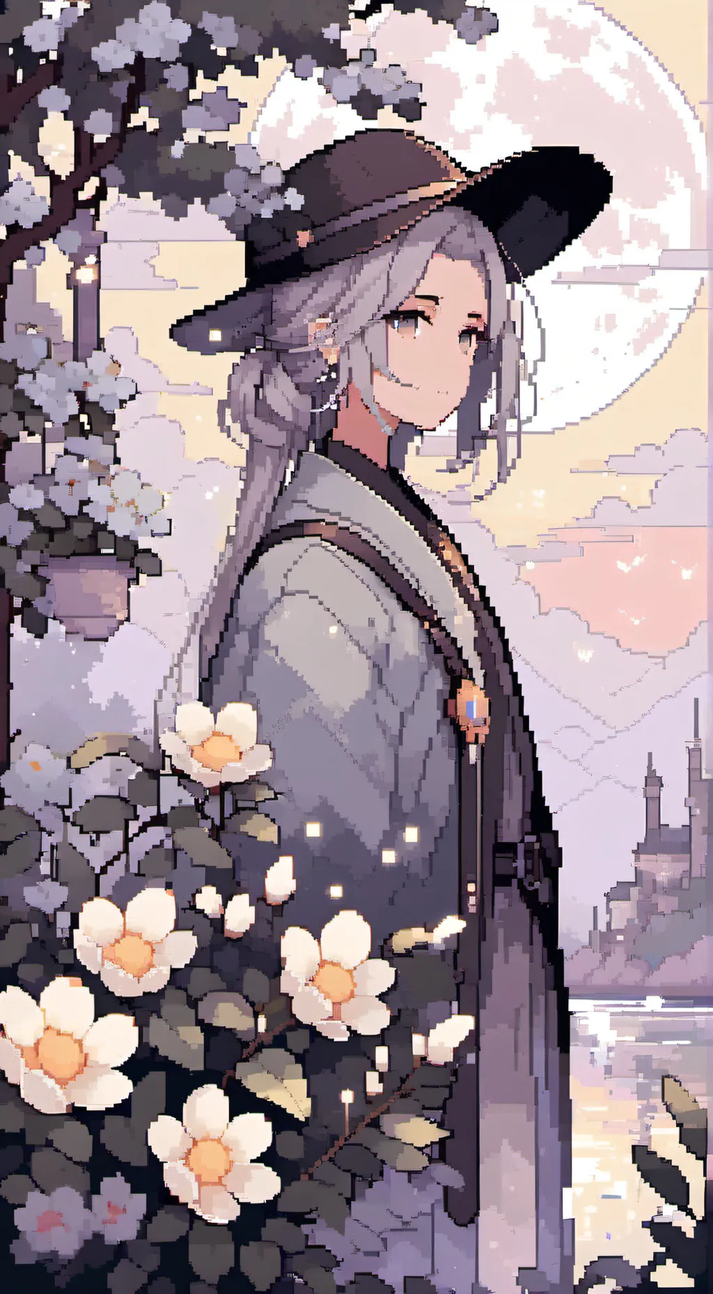 ai character: sun and moon background