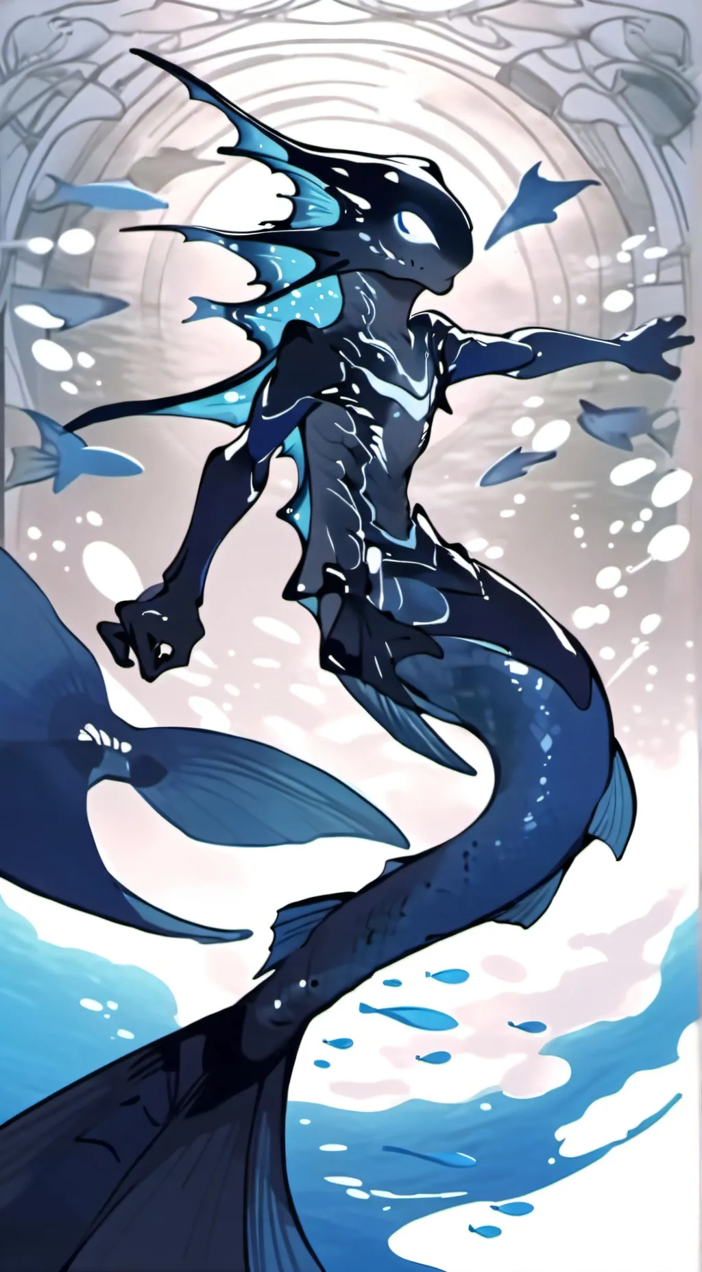 ai character: Creature of th Sea background