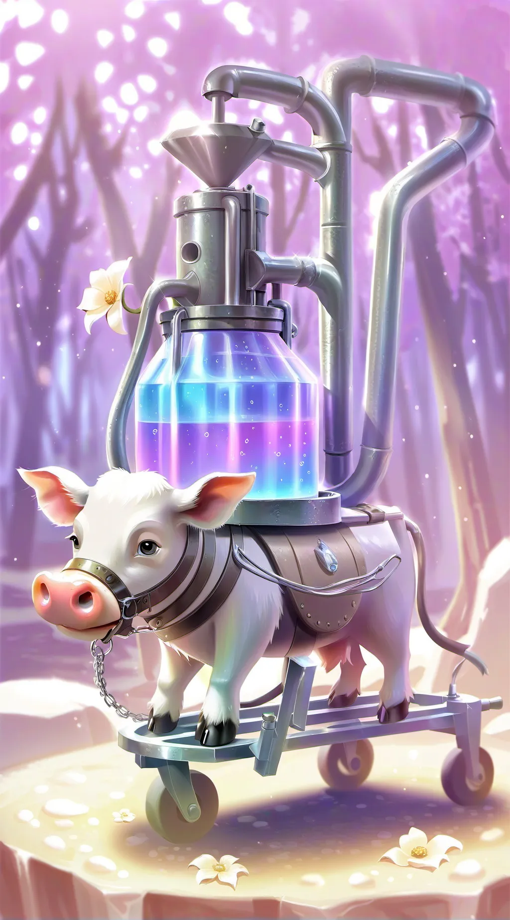 ai character: milking machine 3 background