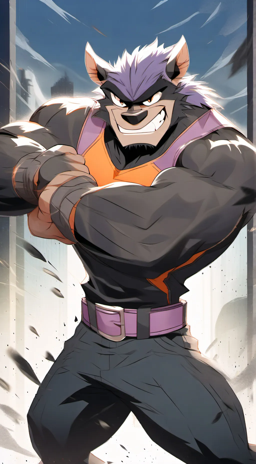 ai character: slam Tasmanian  background