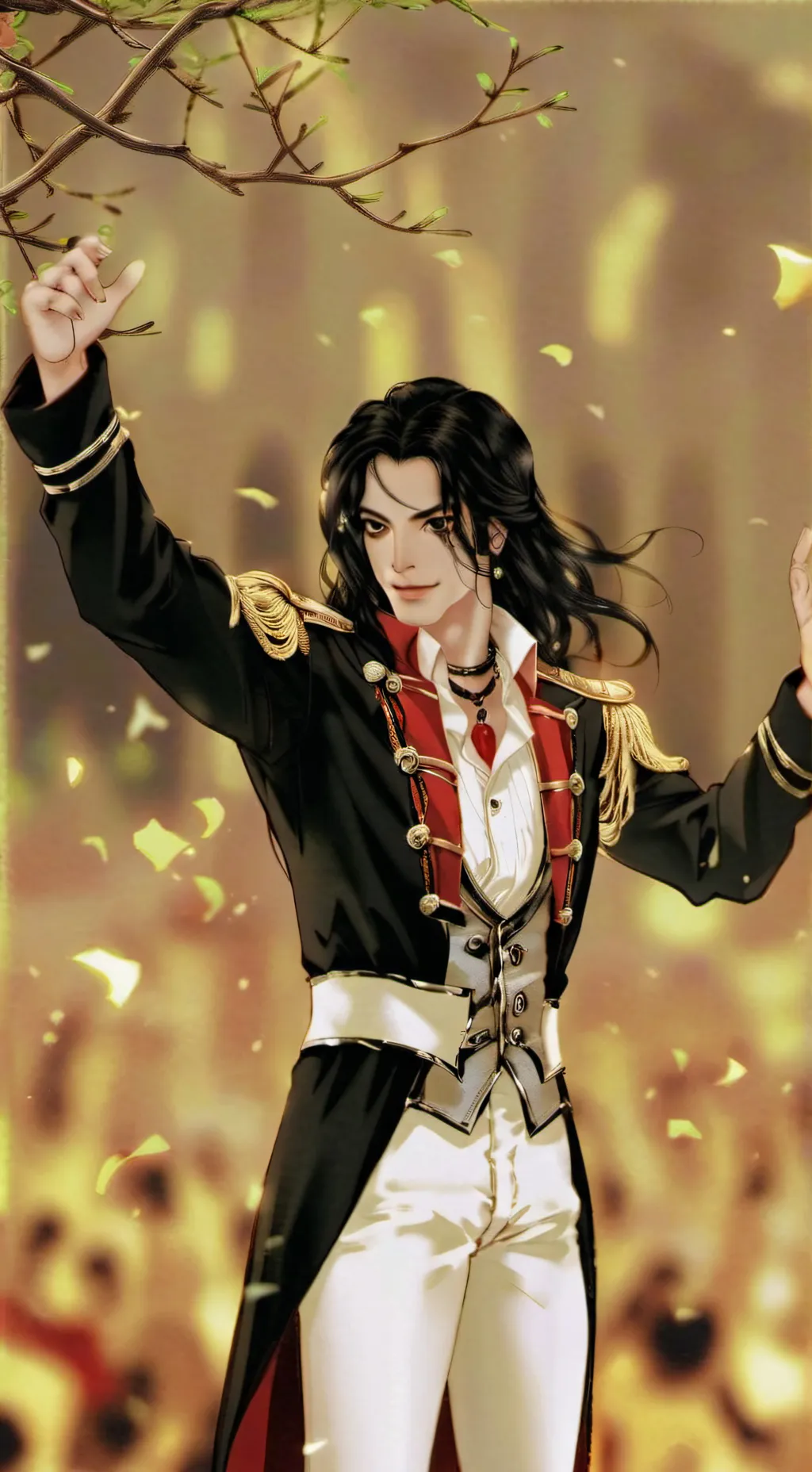 ai character: Michael jackson  background