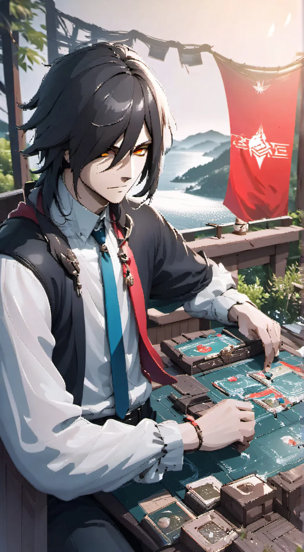 ai character: izuru  background