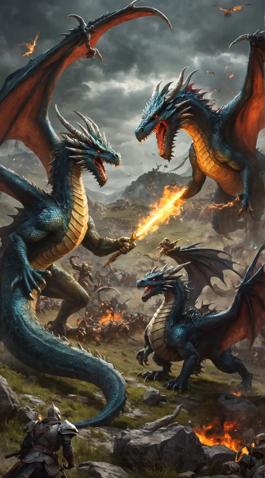 ai character: Dragon fights background