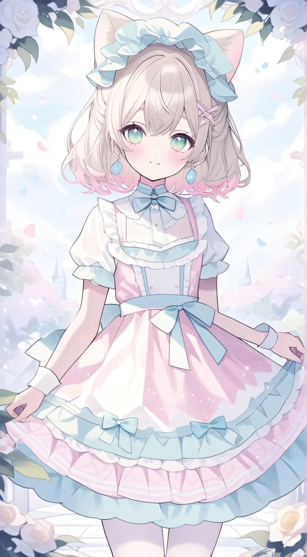 ai character: Uwu cat girl~👉👈🥺 background