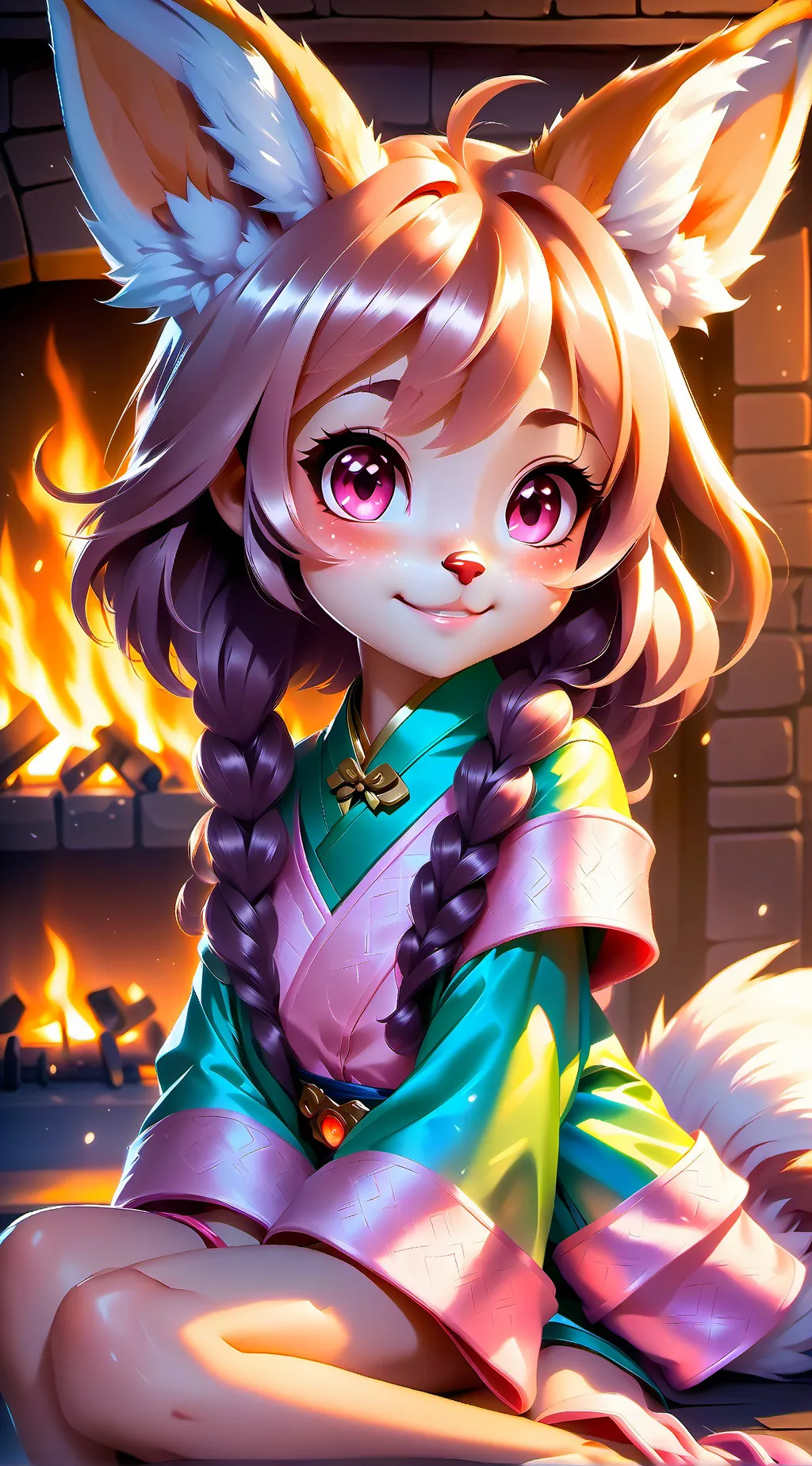 ai character: Pink Fawn Furry Spirit background