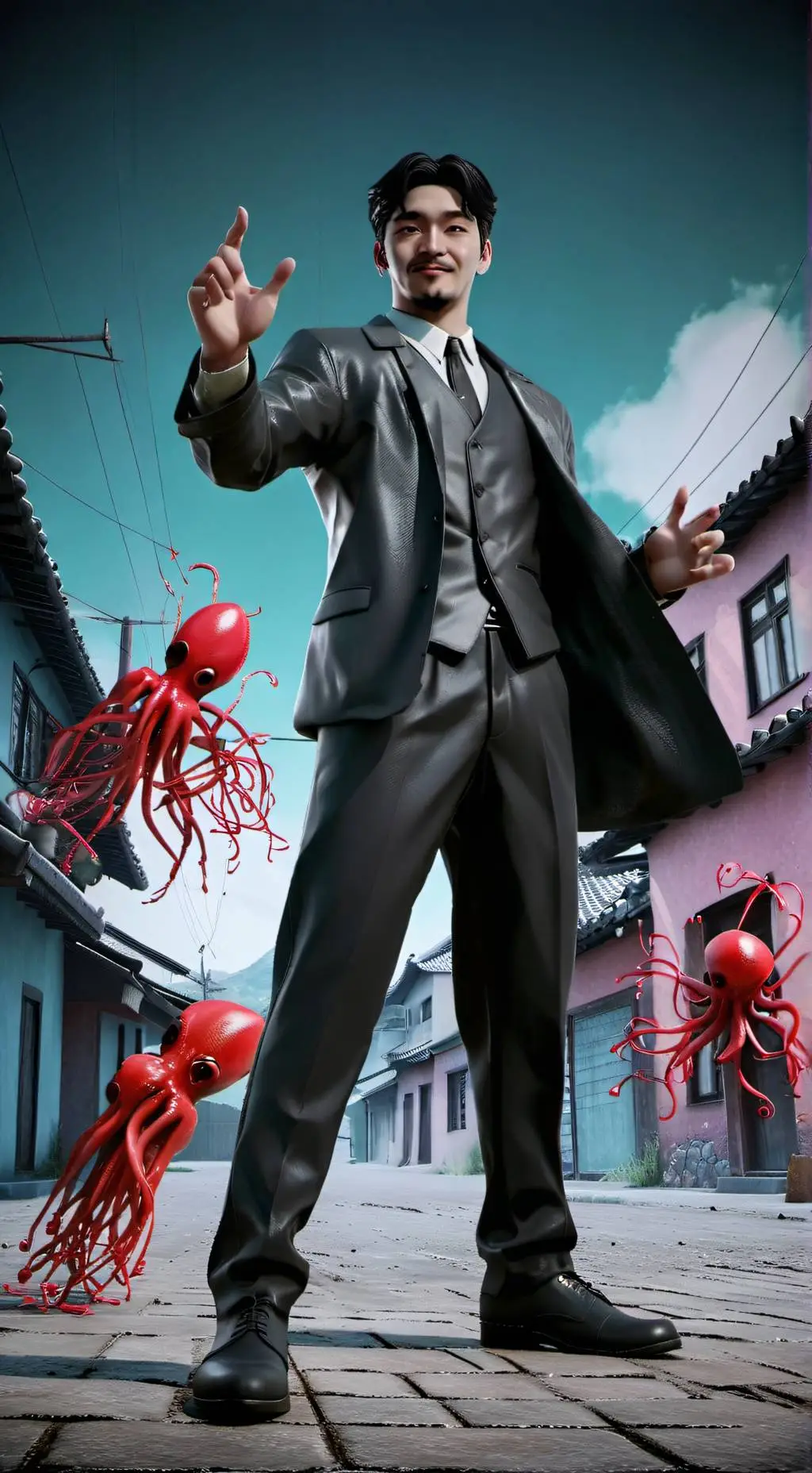 ai character: Salesman. background