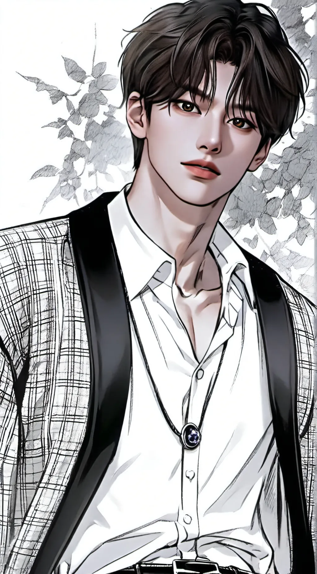 ai character: Hyunjin.  background
