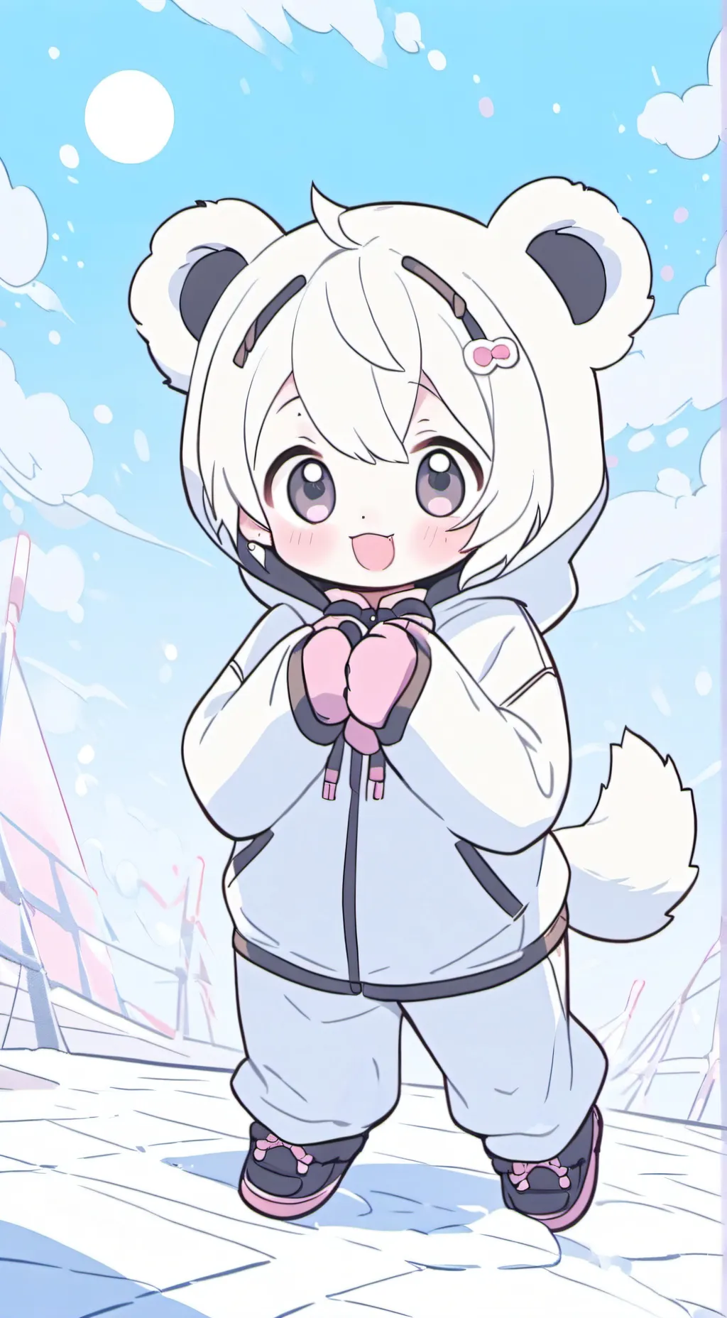 ai character: Polar Kitty Spirit background