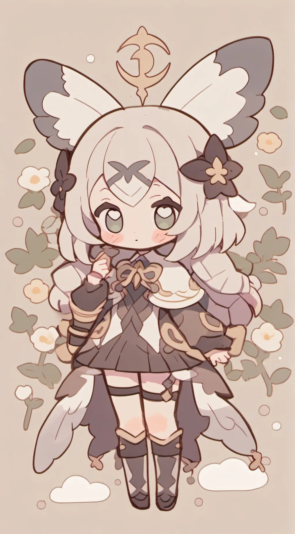 ai character: baby moth girl background