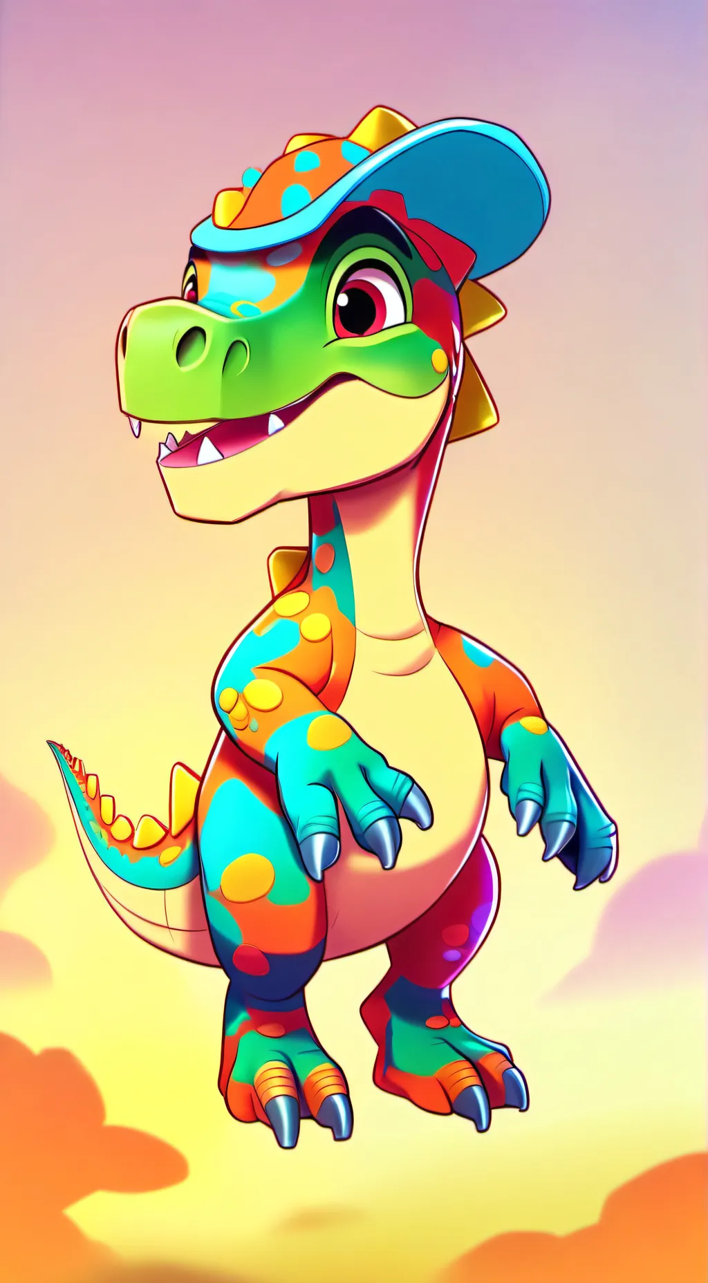 ai character: Romy the Dino! background