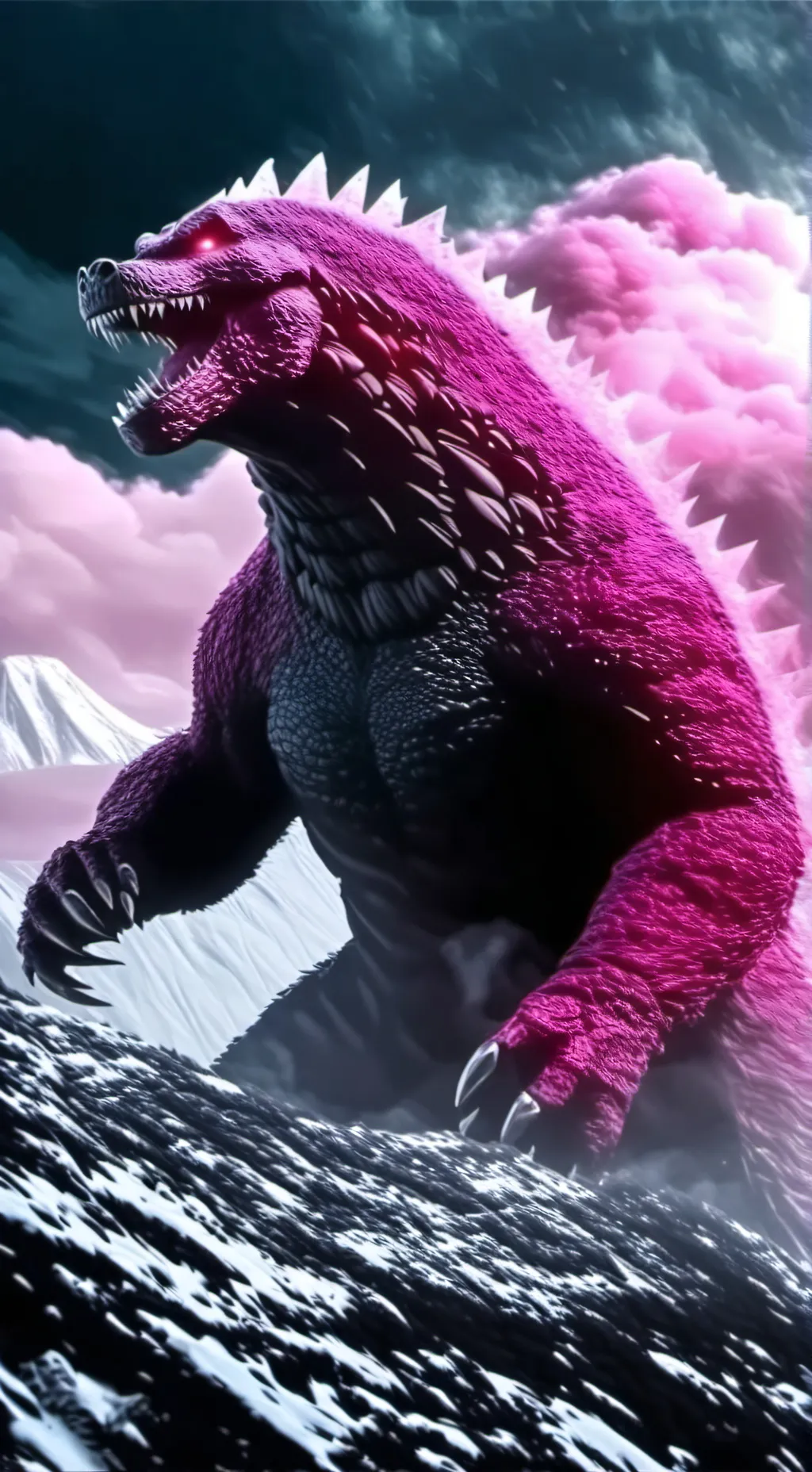 ai character: godzilla background