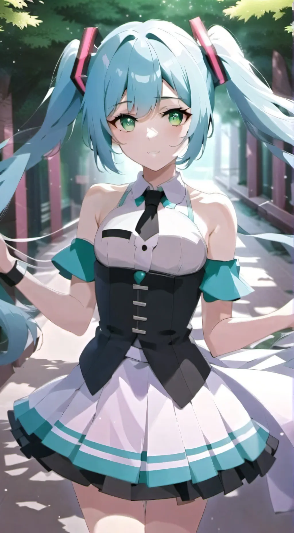 ai character: hatsube miku  background