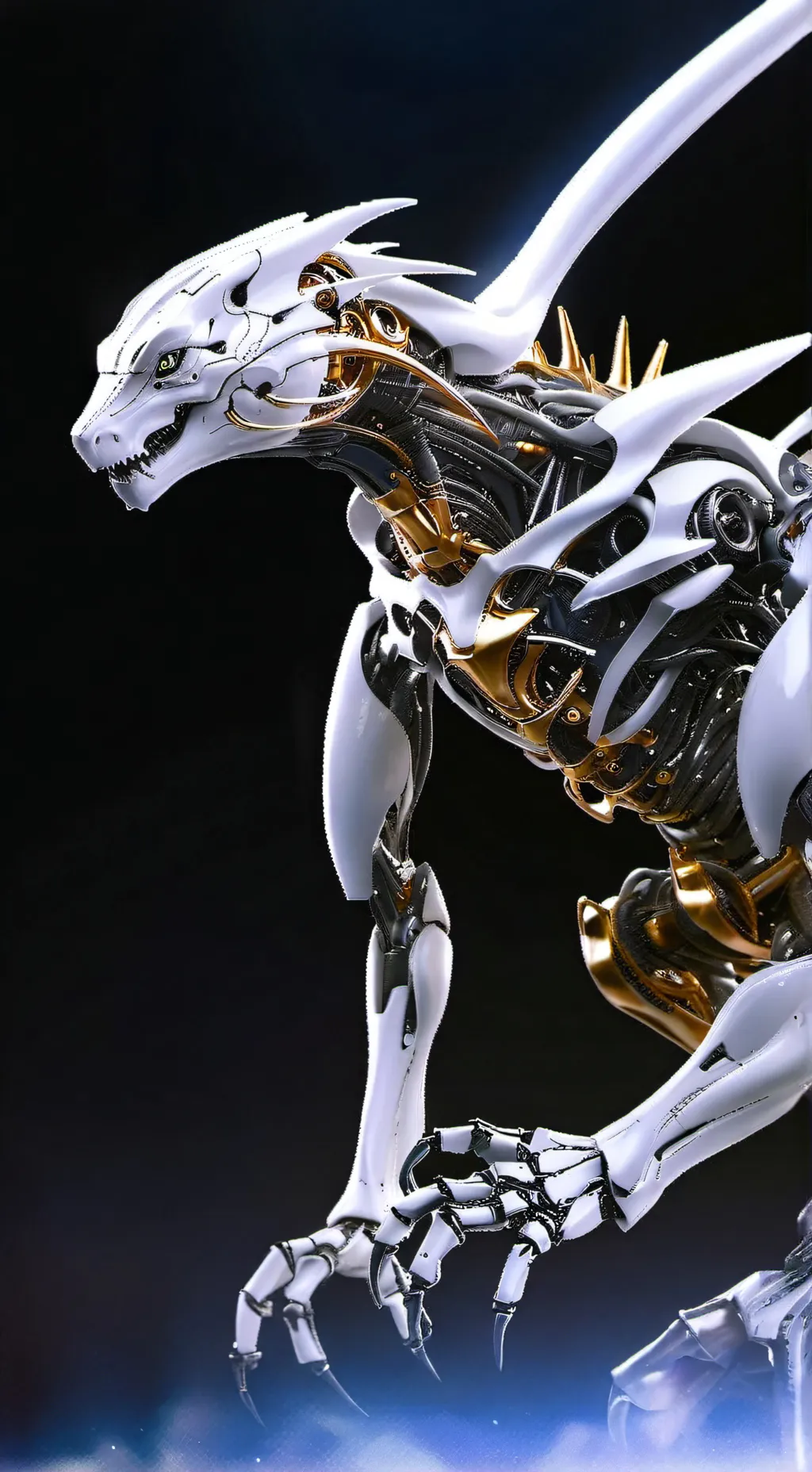 ai character: mecha sir iguana  background