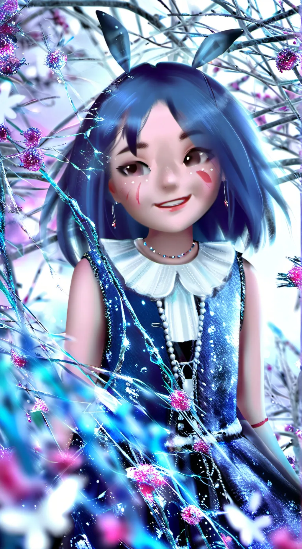 ai character: girl  background