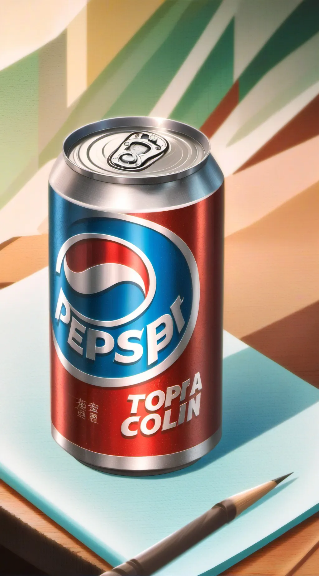 ai character: PEPSI CAN background