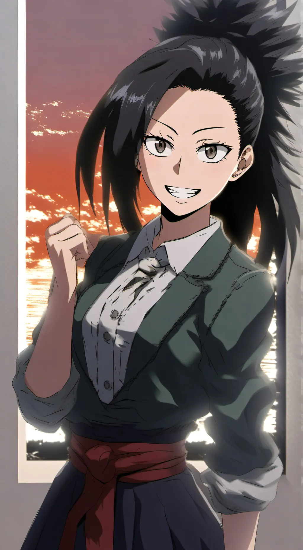 ai character: Momo & Y/N'sHoodie background