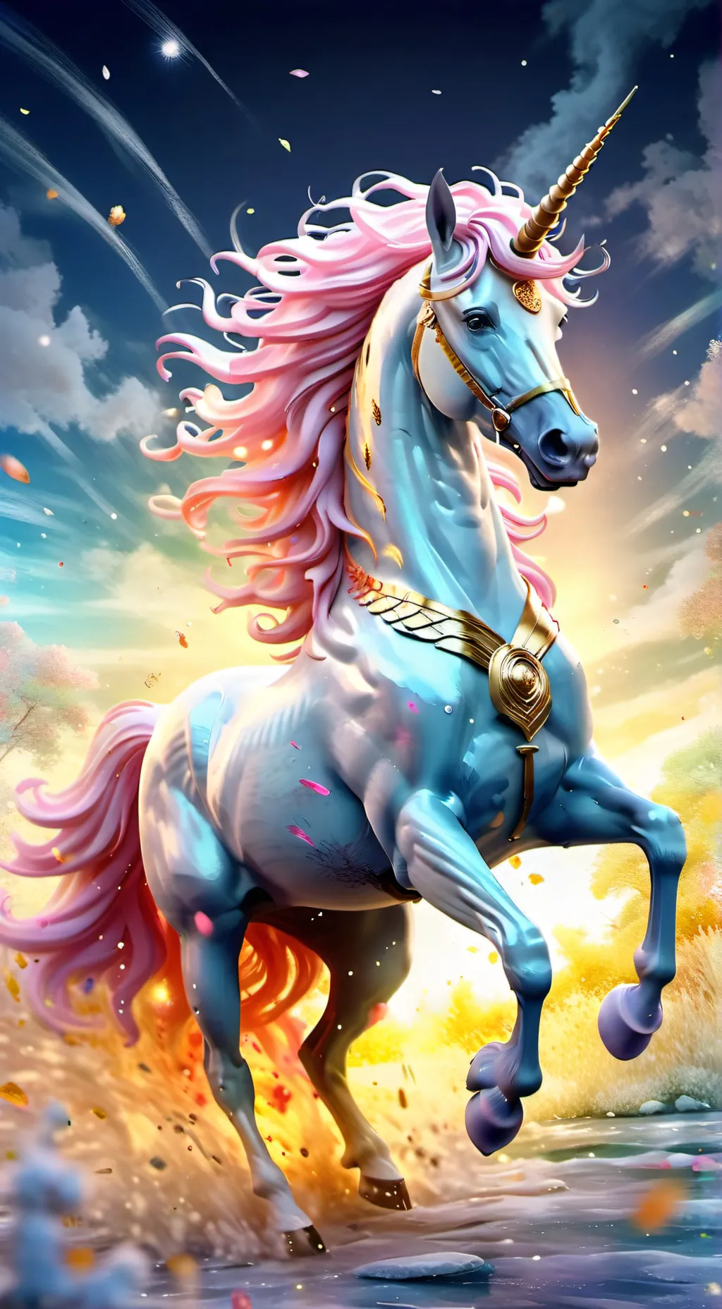 ai character: unicorn ✋🏻 background