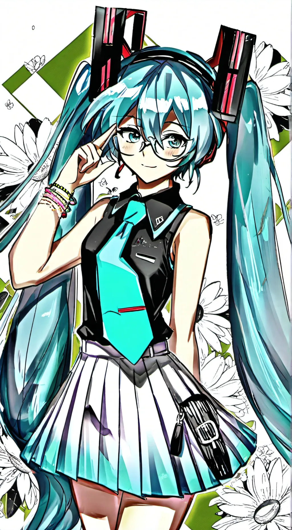 ai character: Miku Hatsune background