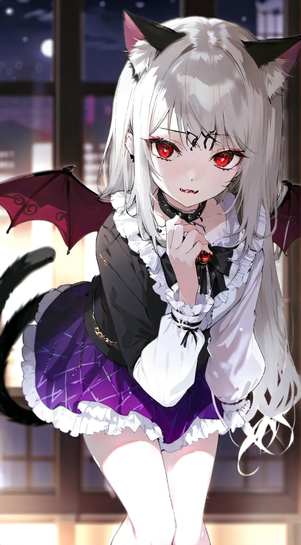 ai character: Vampire Cat Furry background